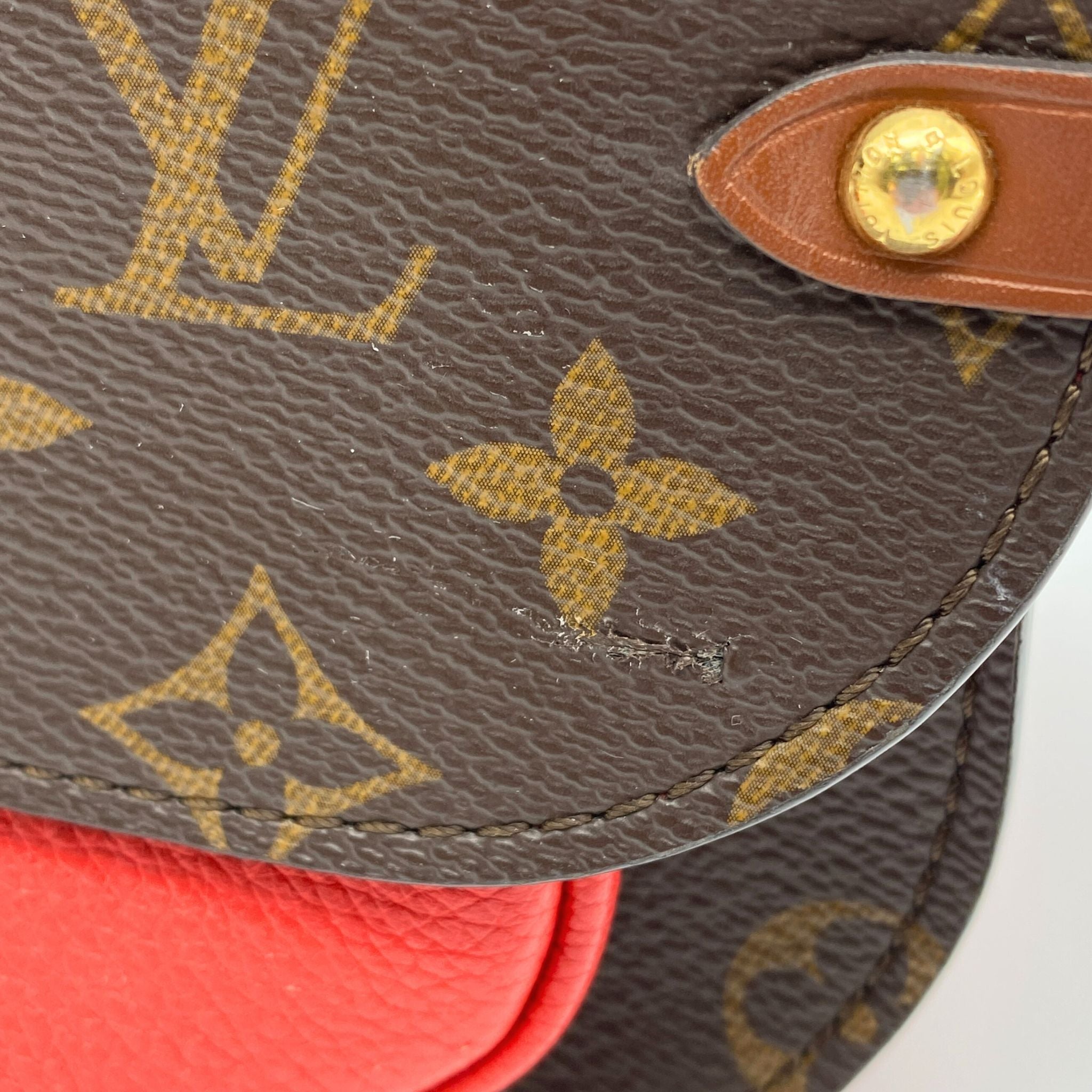 LOUIS VUITTON Vaugirard Monogram Canvas Shoulder Bag Coquelicot