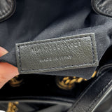 Yves Saint Laurent Black Lambskin Matelasse Monogram Joe Drawstring Backpack