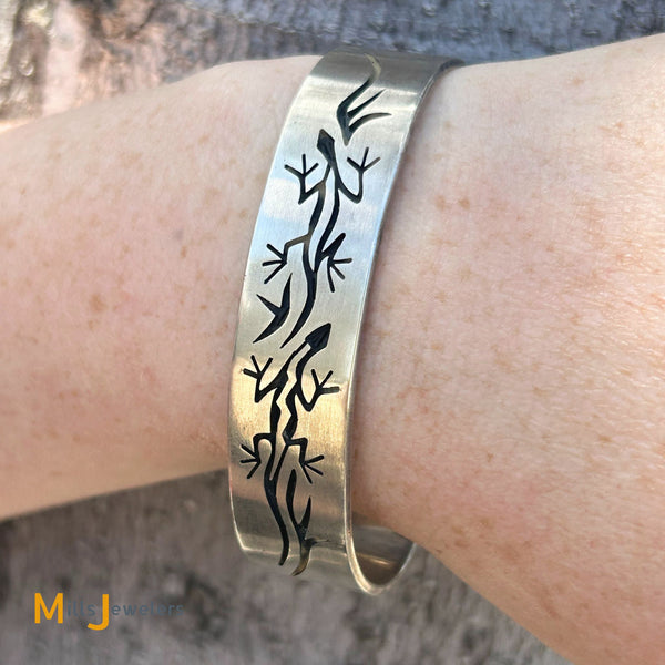 Multi Stone Panel Link Bracelet Sterling Silver 925 Vintage