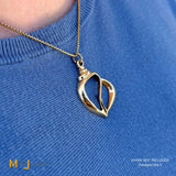 Signed CES 14k Yellow Gold Babylonia Shell Pendant
