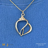 Signed CES 14k Yellow Gold Babylonia Shell Pendant