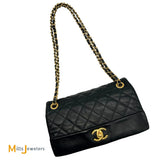 Chanel Soft Elegance Quilted Lambskin Black Flap Crossbody Bag Medium 2013-2014