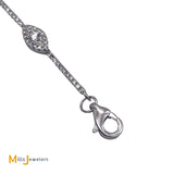 Shy Creation 14K White Gold 1.27ctw Diamond Bar Link 7-Station Bracelet