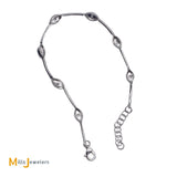 Shy Creation 14K White Gold 1.27ctw Diamond Bar Link 7-Station Bracelet