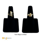 14K Yellow Gold 0.41ctw Round Brilliant Diamond Zig Zag Puzzle Ring Set Size 5