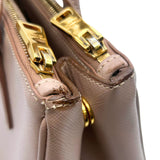 PRADA Saffiano Leather Galleria Lux Double Zip Crossbody Bag in Cammeo Pink