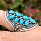 Paul Livingston Navajo Sterling Silver 925 Sleeping Beauty Turquoise Ring Size 7