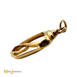 Signed CES 14k Yellow Gold Babylonia Shell Pendant