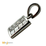 18K White Gold Princess Cut 0.96ctw Diamond Cluster Dangle Pendant