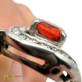14K White Gold 0.75ct Spessartite Garnet and 0.21ctw Diamond Ring Size 5.25