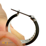I.B. Goodman 14K White Gold 0.16ctw Diamond Channel Set Huggie Hoop Earrings