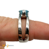 14K White Gold 4.82ct Blue Zircon and 1.0ctw Diamond Solitaire Ring Size 6.75