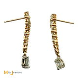 Signed 14K Two-tone Gold 1.87ctw Diamond Graduated Dangle Earrings