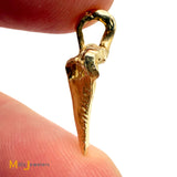 Vintage 14k Yellow Gold Shark Tooth Slide Pendant