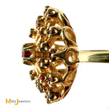 14K Yellow Gold Garnet Cluster Cocktail Ring Size 7.5
