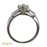 Platinum GIA Certified 1.17ct Marquise-Shaped Diamond 3-Stone Engagement Ring Size 4.75