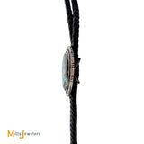 Gilbert Nelson Vintage Navajo Sterling Silver 925 Bisbee Turquoise Bolo Tie