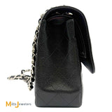 Chanel Double Flap Quilted Caviar Leather Black Crossbody Bag Jumbo 2018