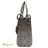 Dior Mini Lady Dior Gray Strass Satin Cannage Crossbody Bag