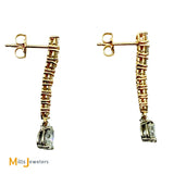 Signed 14K Two-tone Gold 1.87ctw Diamond Graduated Dangle Earrings