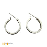 I.B. Goodman 14K White Gold 0.16ctw Diamond Channel Set Huggie Hoop Earrings