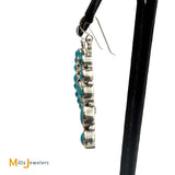 Signed KN Sterling Silver 925 Turquoise Cluster Dangle Earrings