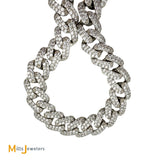 Sterling Silver 925 Cubic Zirconia Cuban Chain 22” Necklace