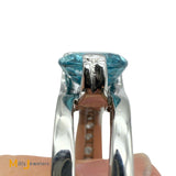 14K White Gold 4.82ct Blue Zircon and 1.0ctw Diamond Solitaire Ring Size 6.75