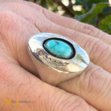 Sterling Silver 925 Turquoise Shadowbox Ring Size 11.5