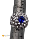 1.60ct Sapphire 1.86cts Diamond Cocktail Ring Size 6