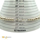 Sterling Silver 925 Large Graduated Bead Necklace 25"
