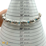 Sterling Silver 925 Barrel Turquoise Bead Necklace 18"