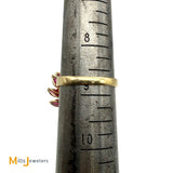 14k Yellow Gold 4.5ctw Ruby and 0.175ctw Diamond Spiral Cocktail Ring Size 9