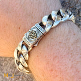 SCOTT KAY 18K Yellow Gold 925 Sterling Silver Heavy Link Bracelet