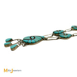 Amy Quandelacy Zuni Hummingbird Sleeping Beauty Turquoise Sterling Silver 925 Necklace