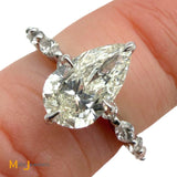 GIA Certified 14K White Gold 1.19ct Pear Brilliant Diamond 1.49ctw Ring Size 4