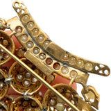 Antique 18K Yellow Gold Pearl Art Deco Brooch