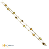 Sophia 18K Two-Tone Yellow White Gold 0.40ctw Diamond Citrine Peridot Smokey Quartz Station Necklace