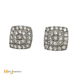 14K White Gold 0.75ctw Diamond Square Cluster Post Earrings