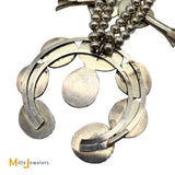 Sterling Silver 925 Turquoise Squash Blossom Necklace 28”