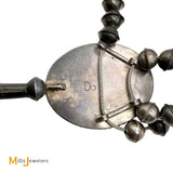 Vintage Signed DO Sterling Silver Royston Turquoise Three Blossom Beaded Necklace 26”