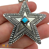 June Delgarito Navajo Sterling Silver 925 Turquoise Star Pendant
