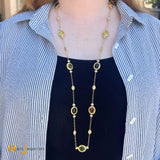 Sophia 18K Two-Tone Yellow White Gold 0.40ctw Diamond Citrine Peridot Smokey Quartz Station Necklace