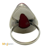 Sterling Silver 925 Large Coral Ring Size 9.25