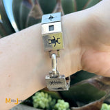 Martin & Denise Stetcher Sterling Silver 925 Petroglyph Panel Bracelet
