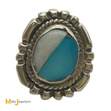 Sterling Silver 925 Turquoise & Opal Ring Size 7.75
