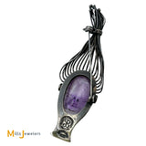 Sterling Silver 925 Vintage Los Ballesteros Taxco Amethyst Brooch Pin