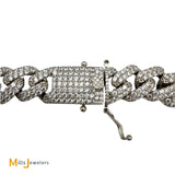 Sterling Silver 925 Cubic Zirconia Cuban Chain 22” Necklace