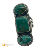 Sterling Silver 925 Large Royston Turquoise Ring Size 7