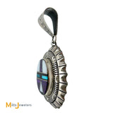 Wilson Padilla Navajo Sugilite Opal Turquoise Black Onyx Sterling Silver 925 Inlay Pendant